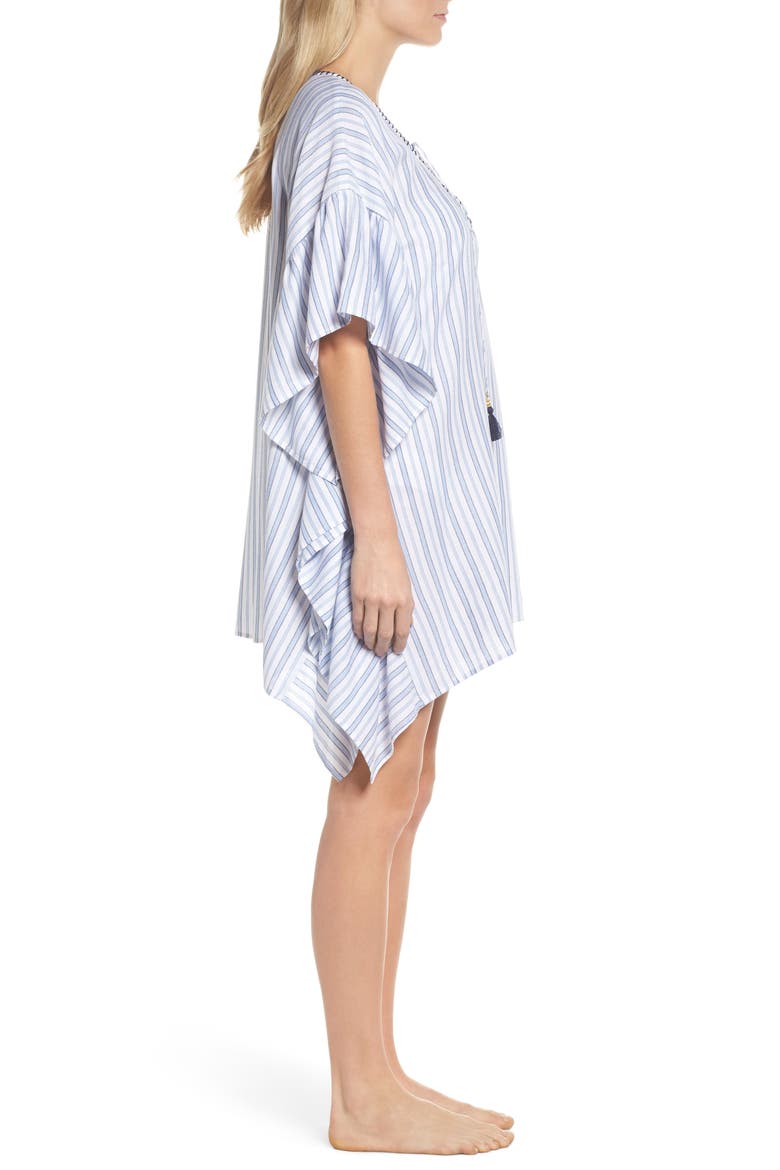 Ticking Stripe Cover-Up Tunic, Alternate, color, WHITE