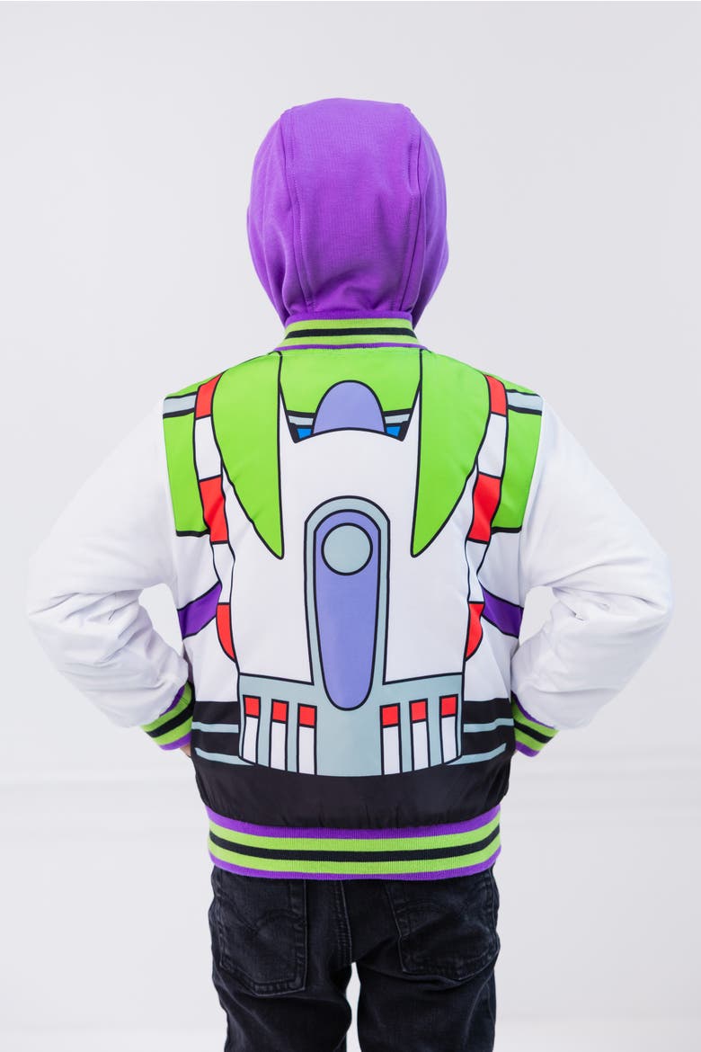 Toy Story Zip-Up Bomber Jacket, Alternate, color, Buzz Lightyear White