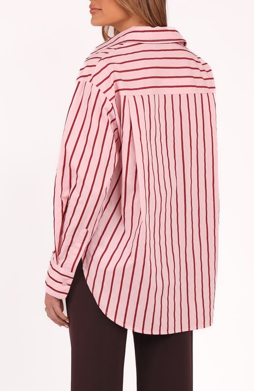 Petal And Pup Petal & Pup Adam Stripe Oversize Cotton Button-up Shirt In Pink