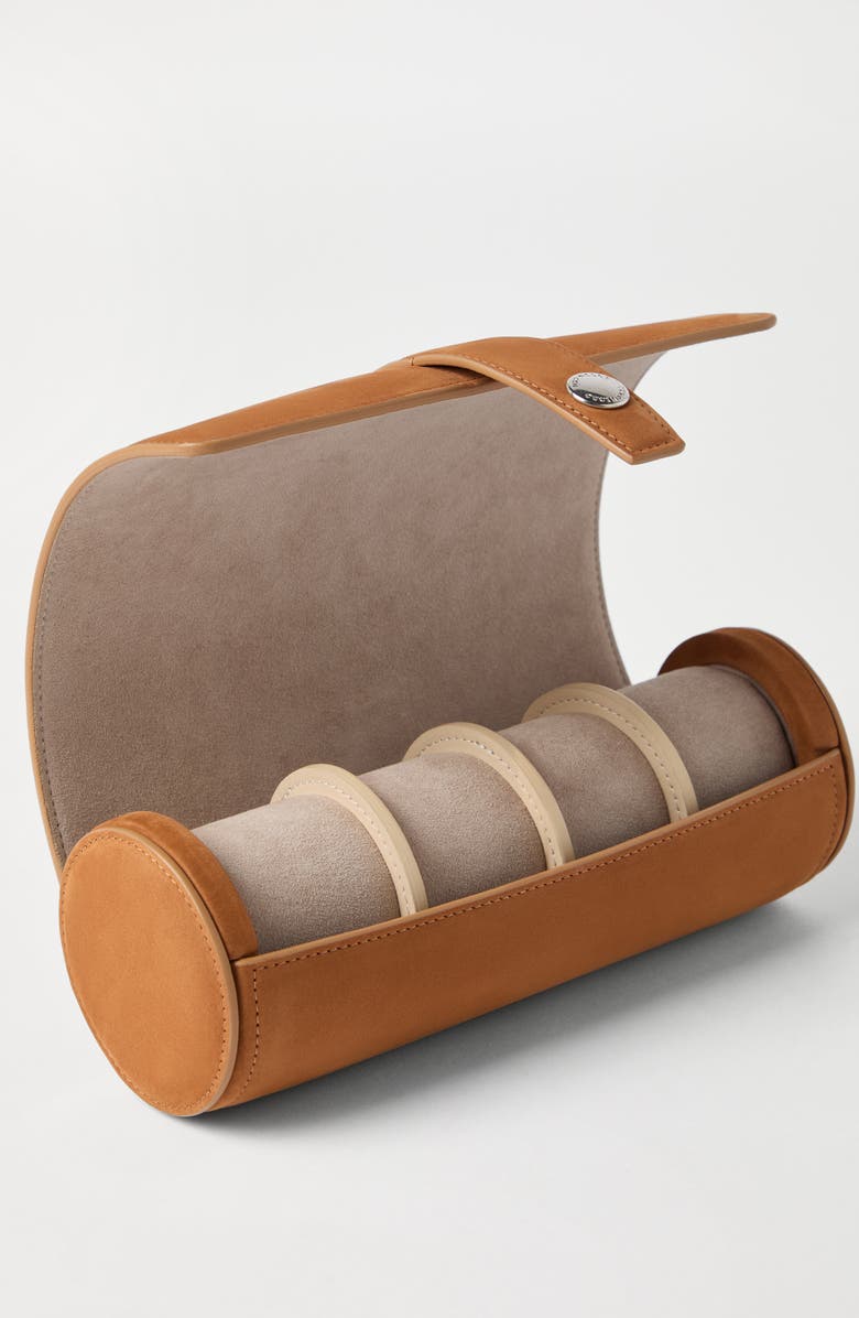 Brunello Cucinelli Nubuck watch box, Alternate, color, Natural