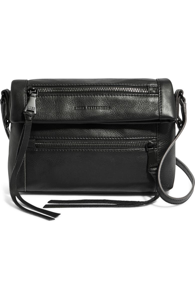AIMEE Crosstown Double Entry Leather Crossbody Bag, Main, color,