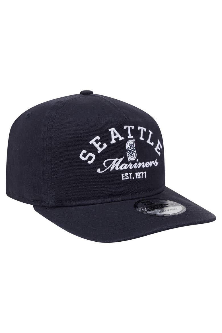 Men's New Era Navy Seattle Mariners Stacked 19TWENTY Adjustable Hat, Alternate, color, Navy