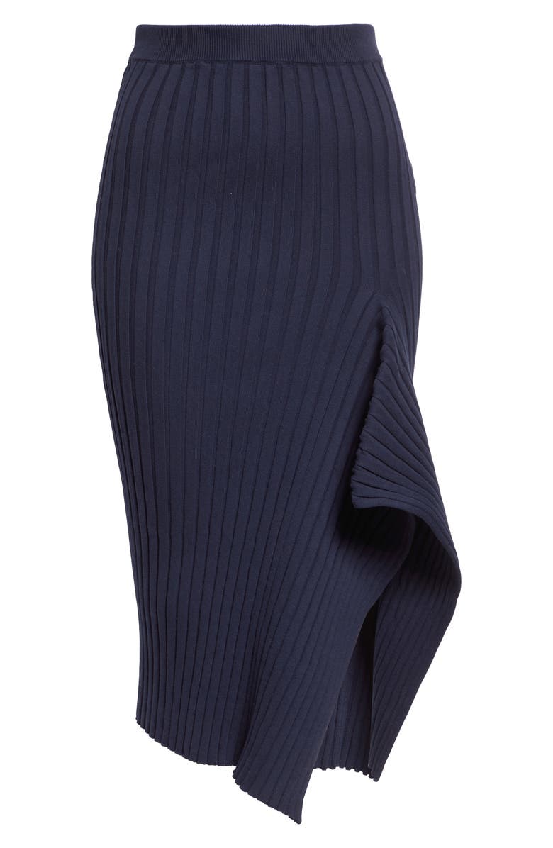 Stella McCartney Cotton Ribbed Sweater Skirt, Main, color, Ink