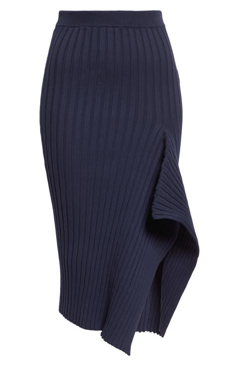 Cotton Ribbed Sweater Skirt