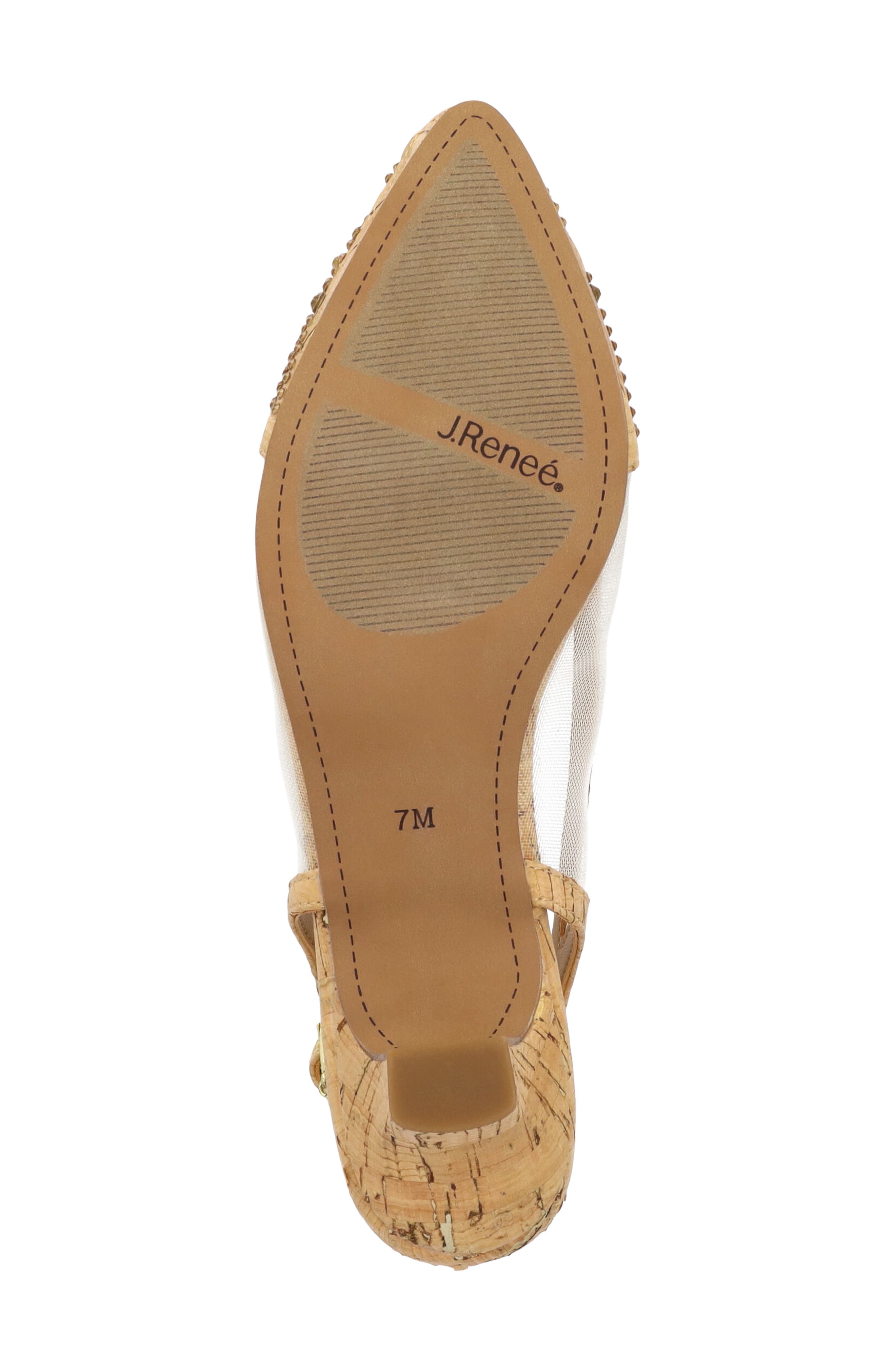 J. Reneé Elsinora Mesh Embellished Slingback Pump, Alternate, color, Natural/ Gold
