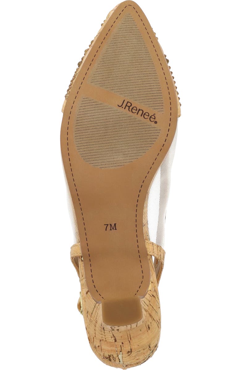 J. Reneé Elsinora Mesh Embellished Slingback Pump, Alternate, color, Natural/ Gold