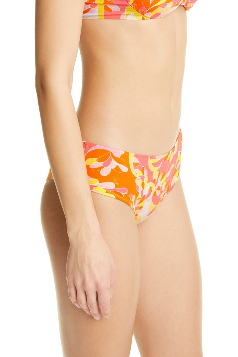 Lily Print Bikini Bottoms, Alternate, color, CORAL YELLOW