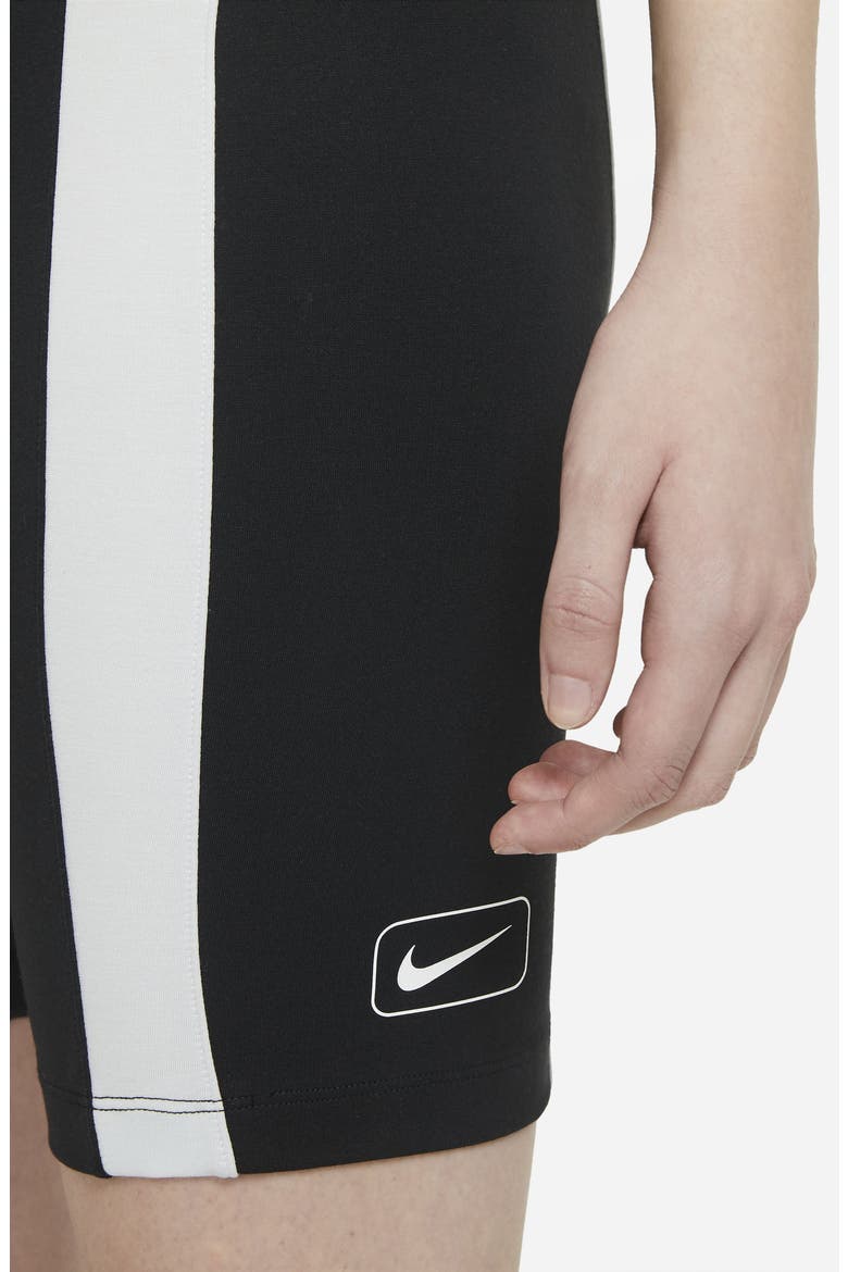 Sportswear High Waist Bike Shorts, Alternate, color, BLACK/ PURE PLATINUM/ WHITE