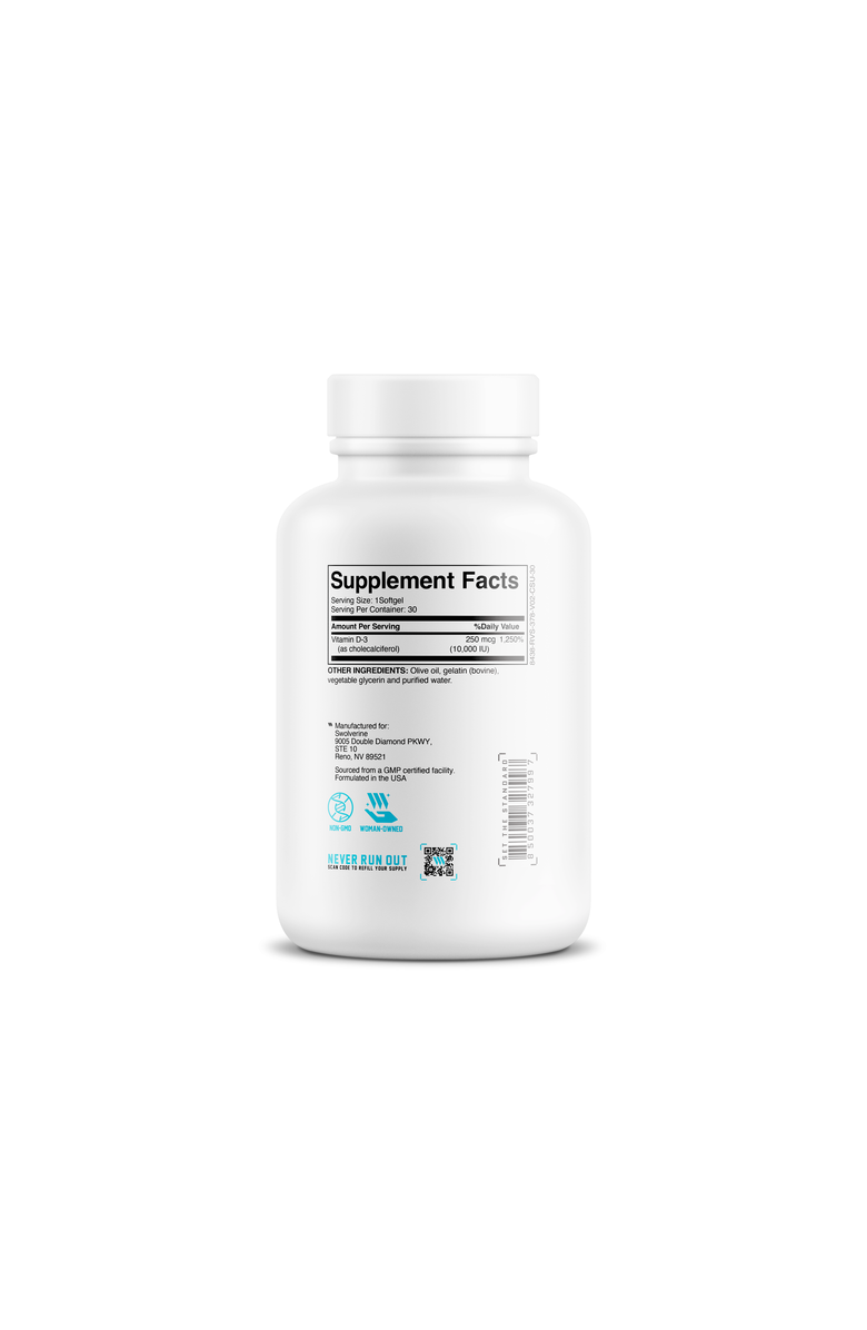 Swolverine Vitamin D3, Alternate, color, Unflavored