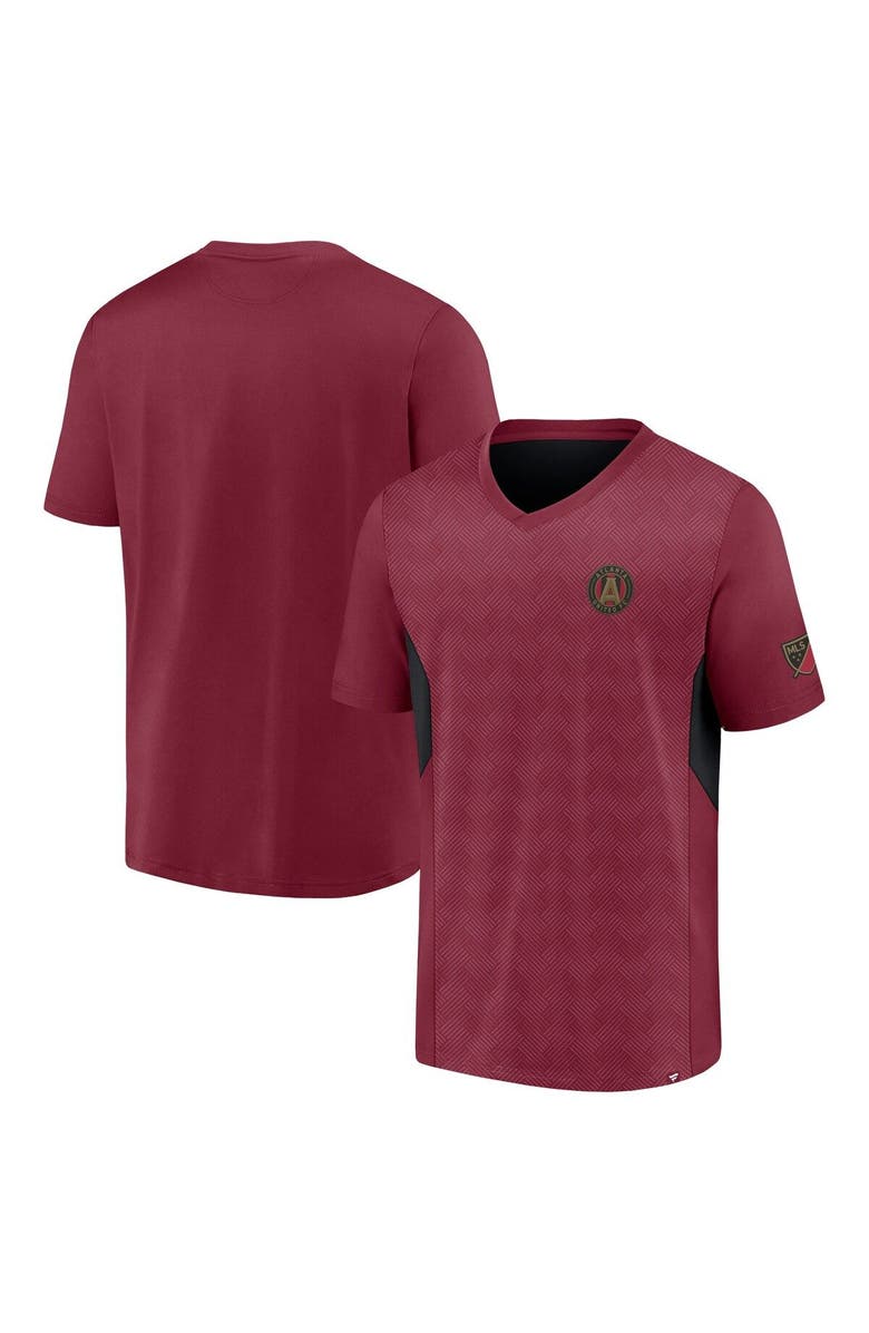 FANATICS Men's Fanatics Branded Red Atlanta United FC Extended Play V-Neck T-Shirt, Main, color, 
