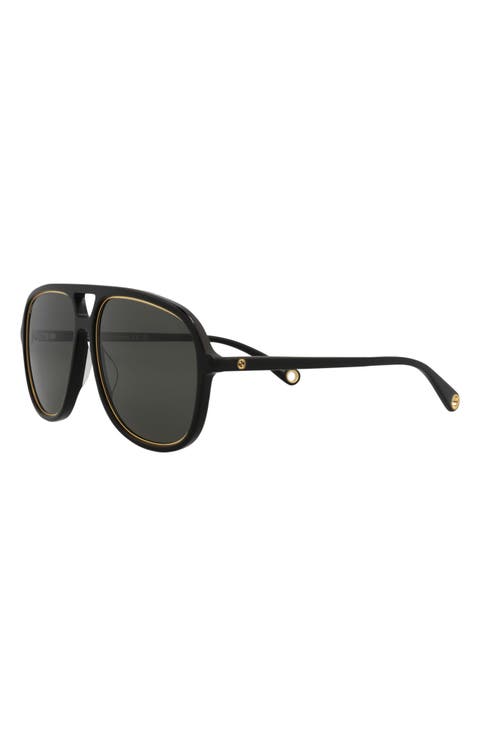 57mm Aviator Sunglasses