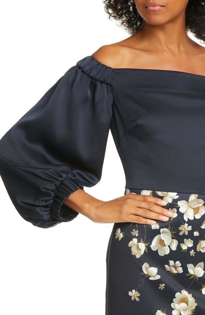 Ted Baker London Pearl Floral Off the Shoulder Midi Dress, Alternate, color, 