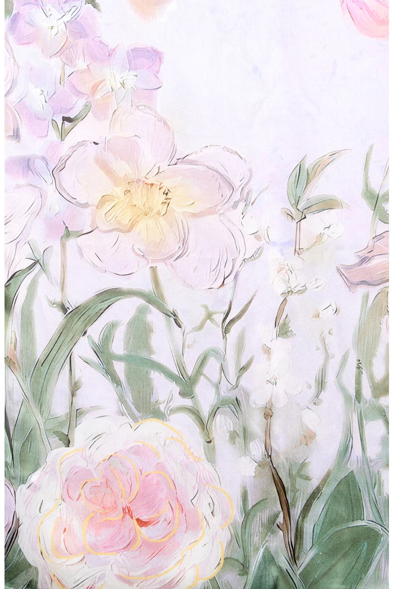 Floral Print Silk Scarf, Alternate, color, PINK