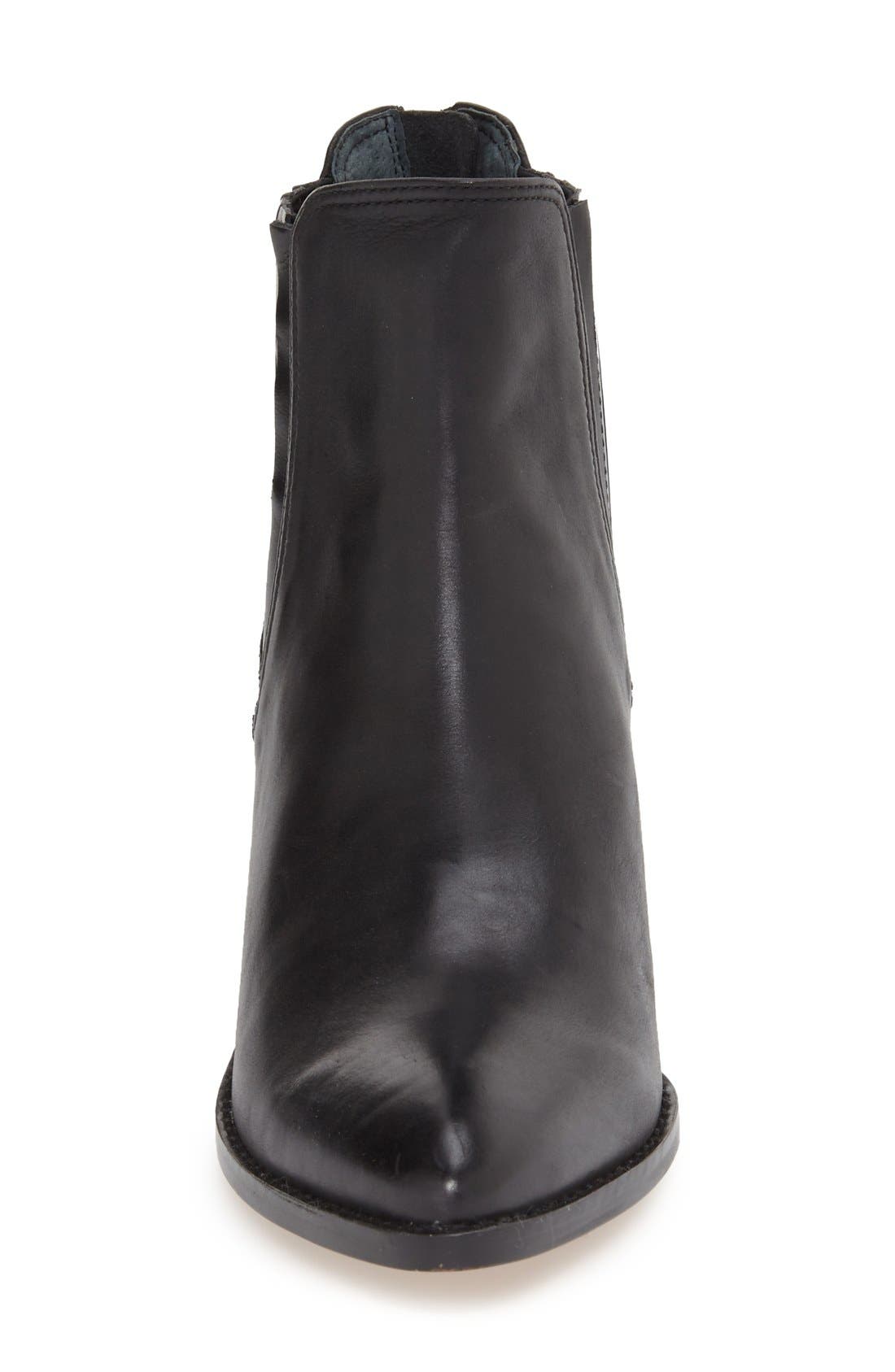 'Bailey' Pointy Toe Block Heel Bootie, Alternate, color, BLACK LEATHER