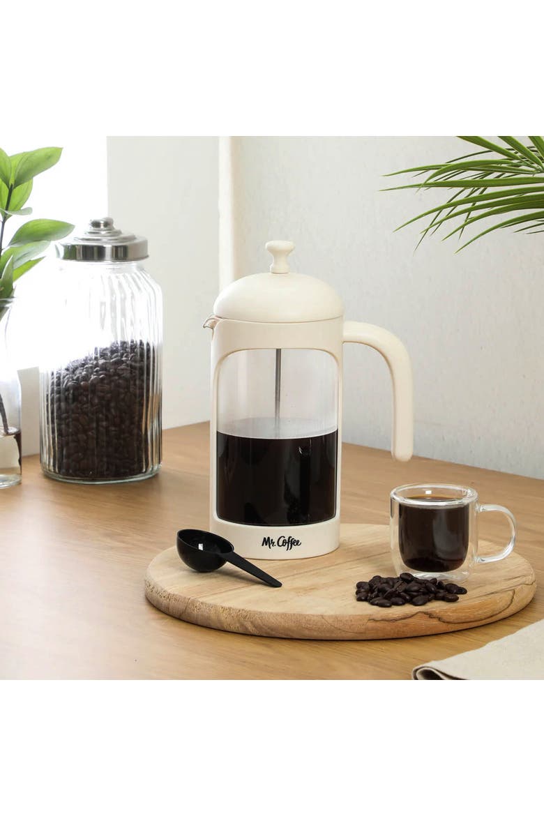 31 Ounce Retro Brew French Press Coffee Maker, Alternate, color, White