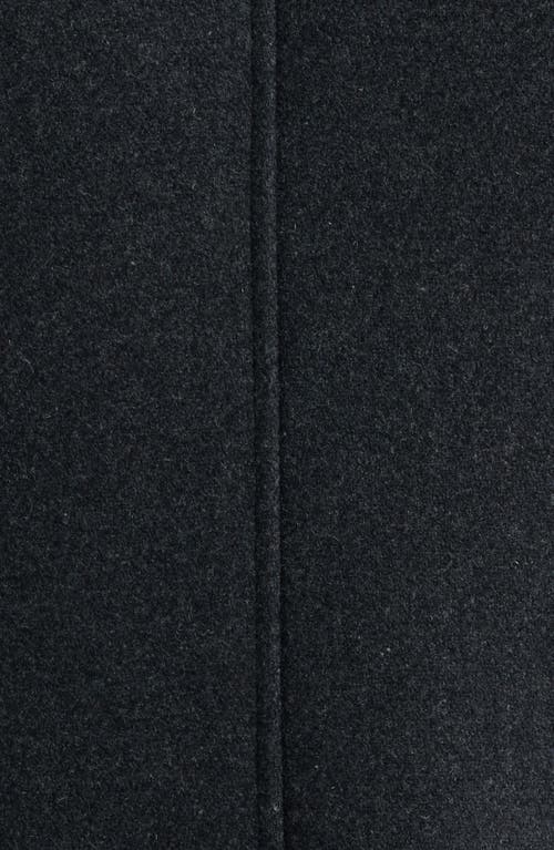 Open Edit Wool Blend Melton Overcoat In Black
