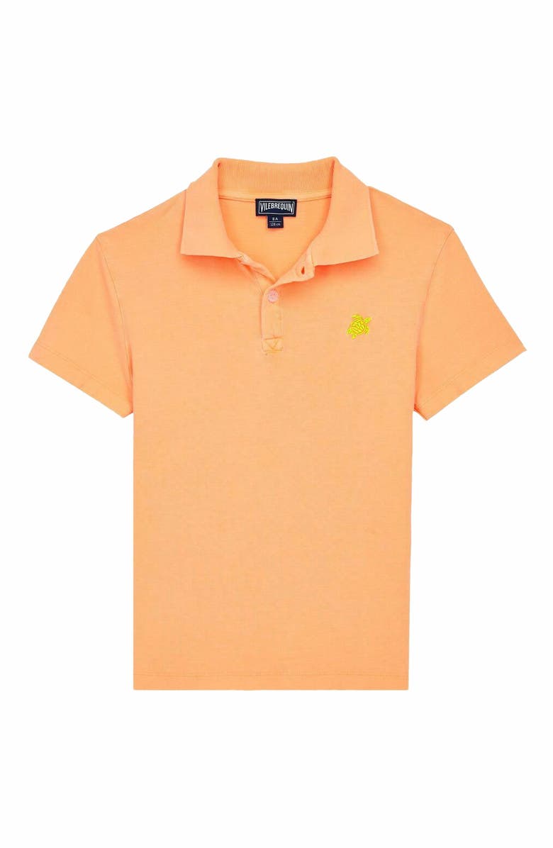 Vilebrequin Kids' Tencel Cotton Polo, Main, color, Fluo Fire