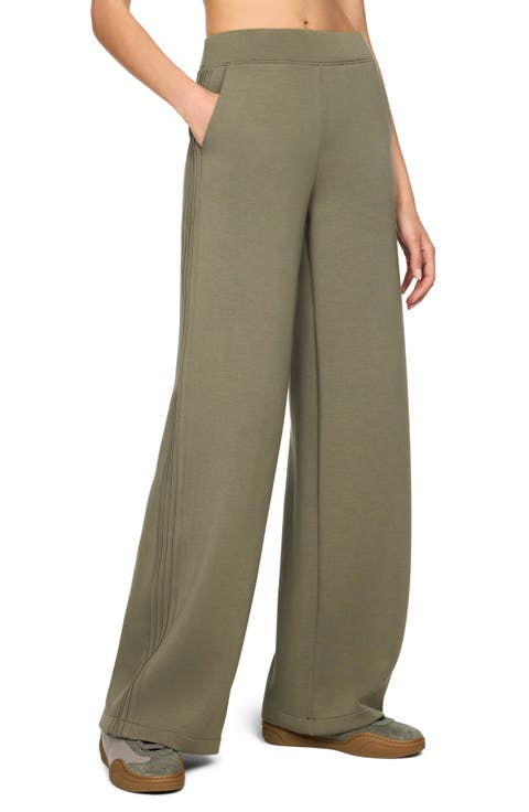 Pintuck High Waist Wide Leg Pants