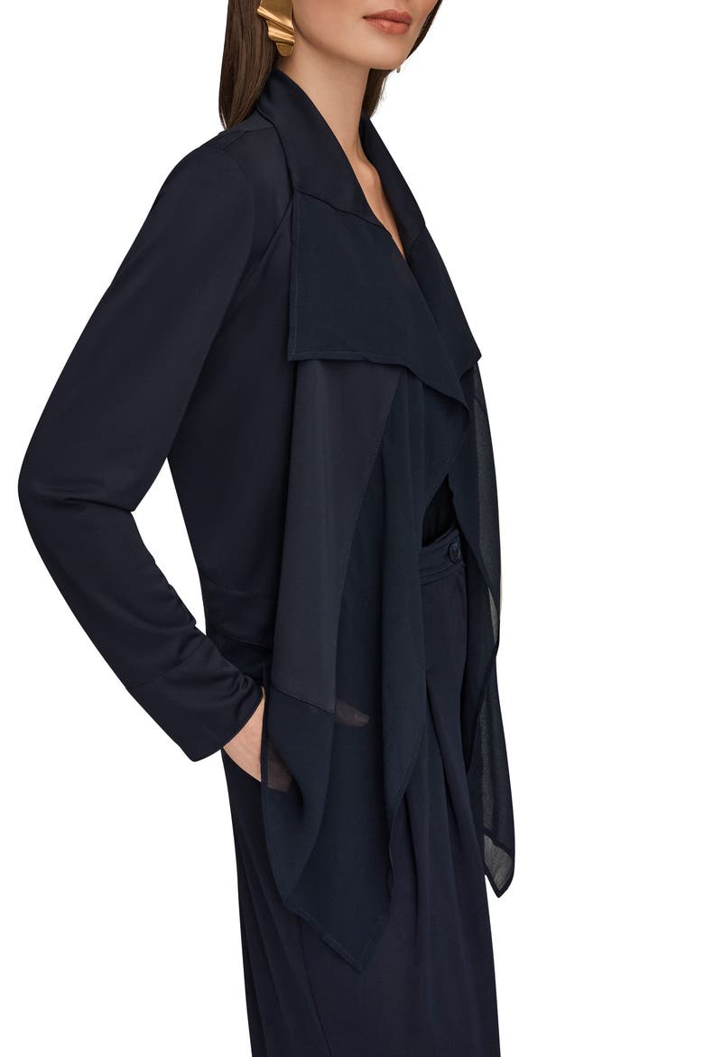 Mixed Media Open Front Jacket, Alternate, color, NIGHTFALL