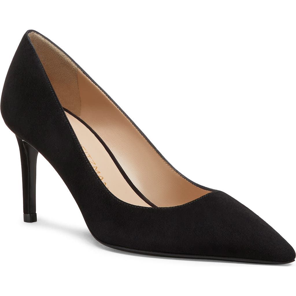 Stuart Weitzman 'Stuart Power 75 Pointed Toe Pump in Black Suede  product