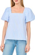 CeCe Puff Sleeve Cotton Top
