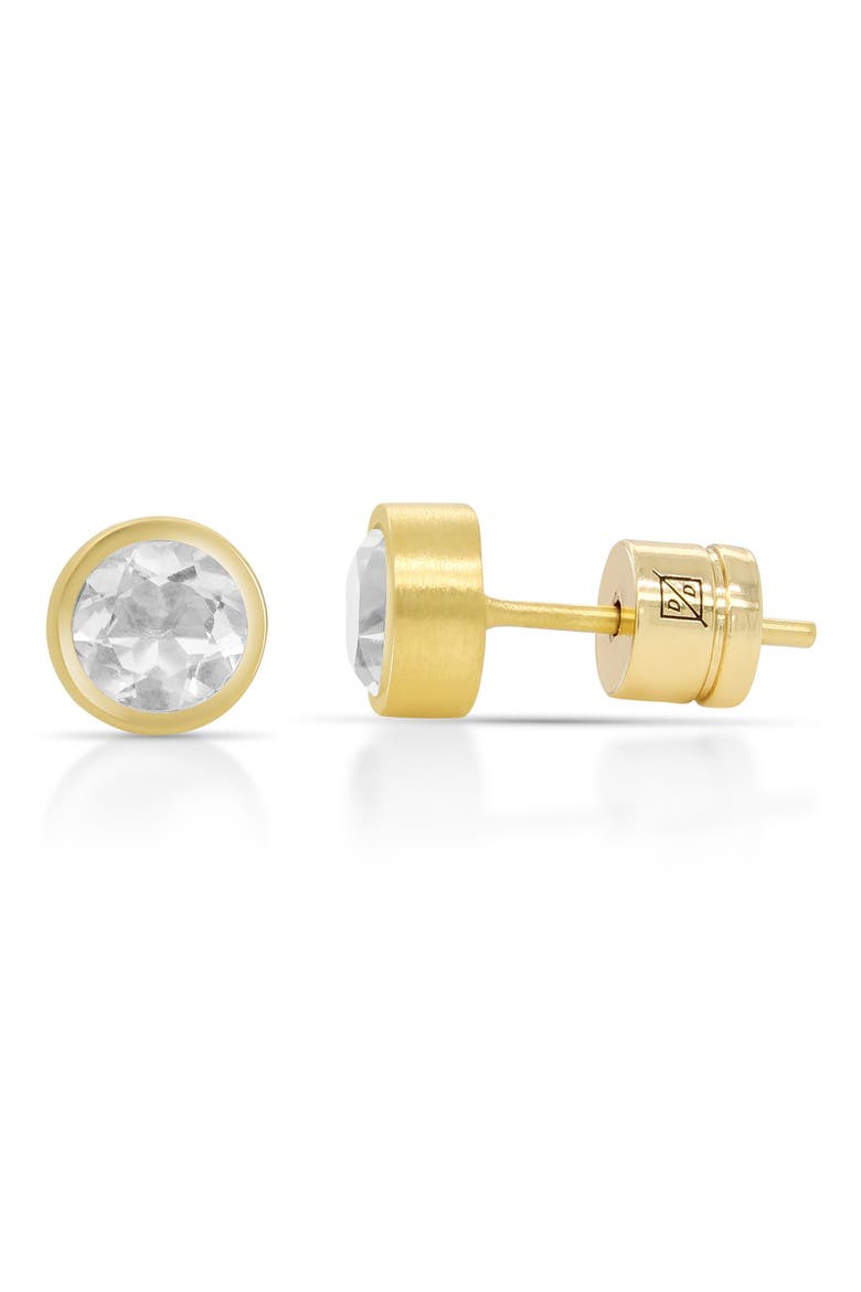 Signature Small Knockout Stud Earrings, Main, color, CRYSTAL QUARTZ/ GOLD