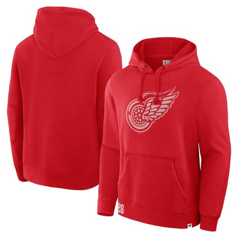 Men's Fanatics Red Detroit Red Wings Decades Collection Tradition Fleece Pullover Hoodie