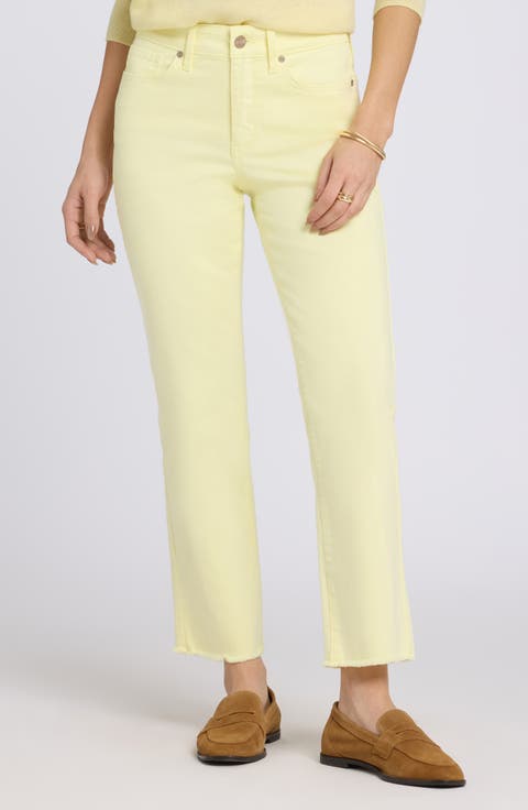 Marilyn Frayed Ankle Straight Leg Jeans