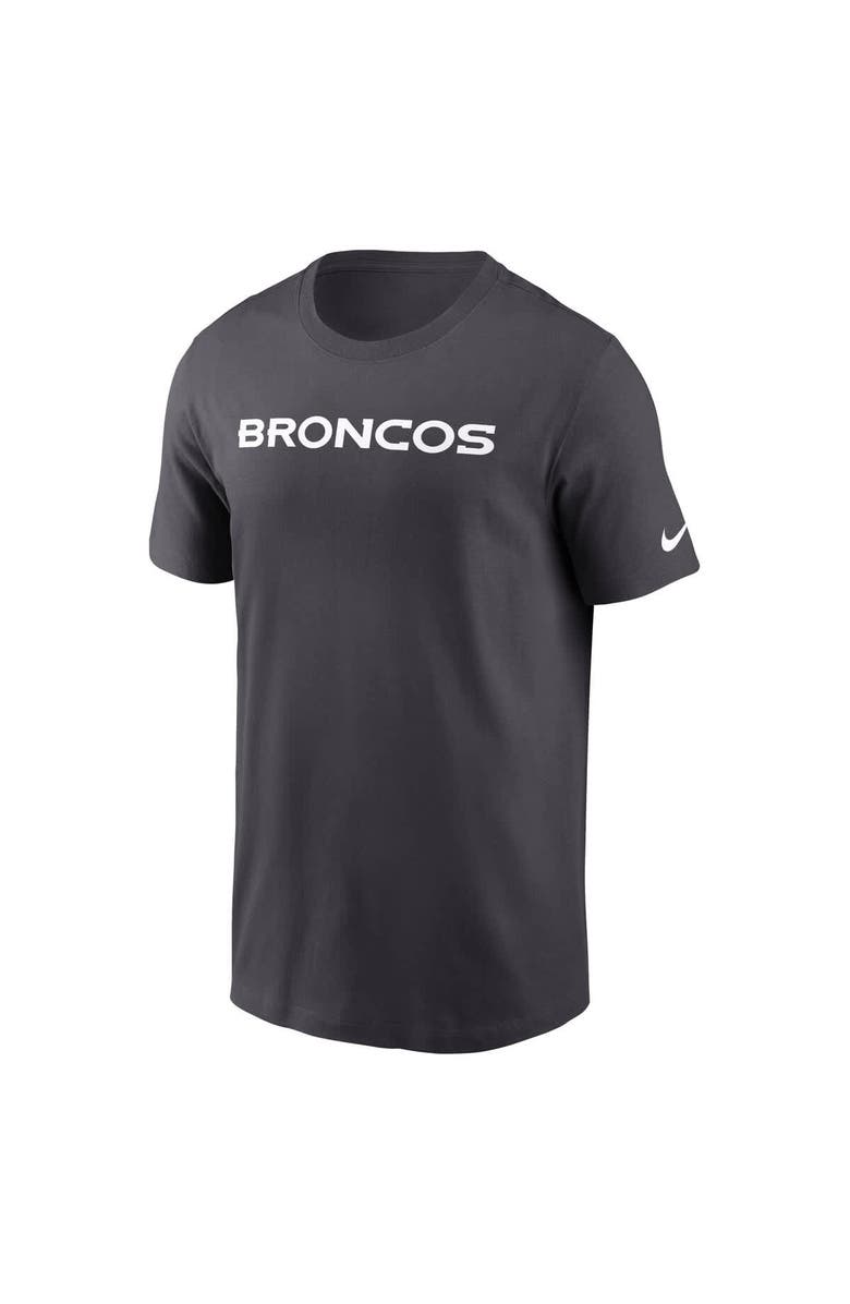 Nike Men's Nike Anthracite Denver Broncos Primetime Wordmark Essential T-Shirt, Alternate, color, Anthracite