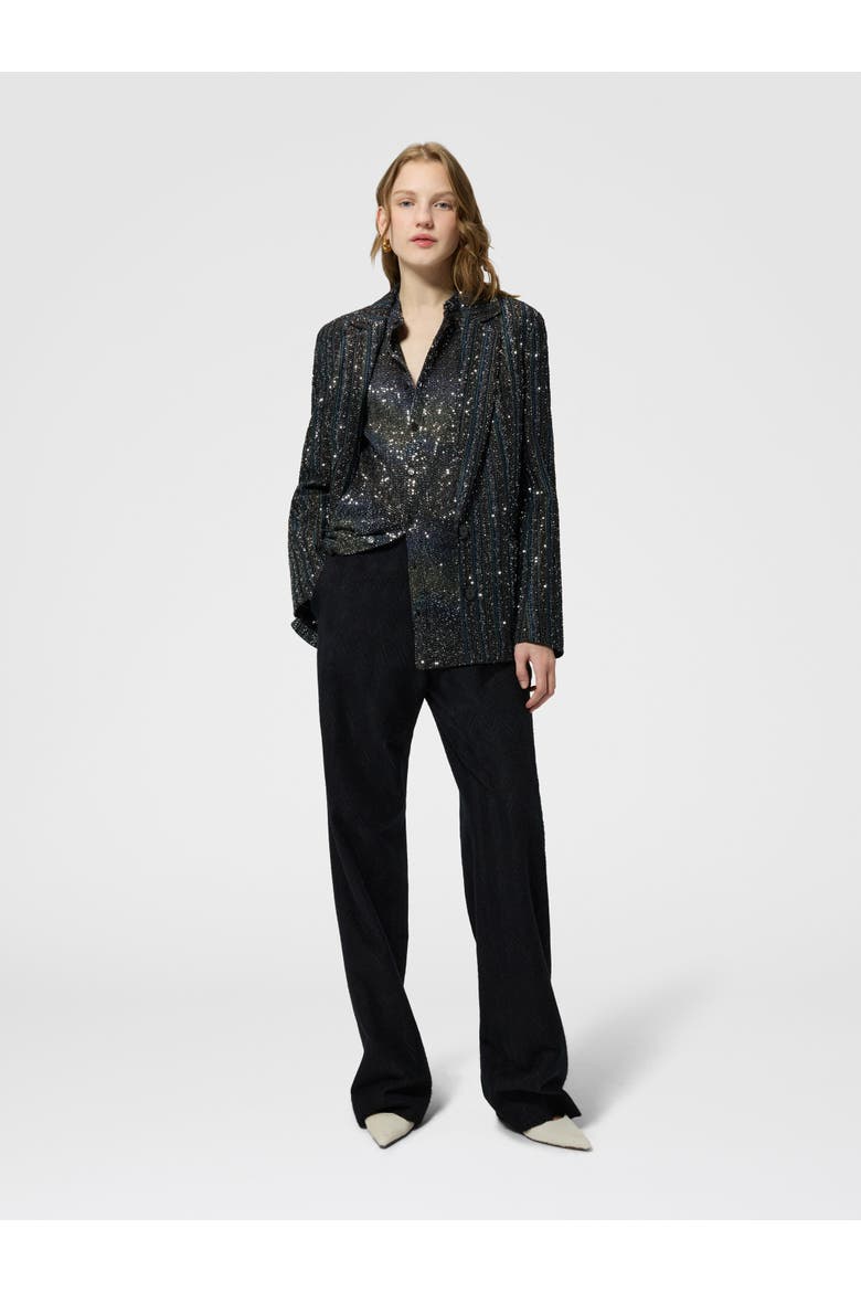 Striped Lamé Knit Blazer, Alternate, color, Multicoloured