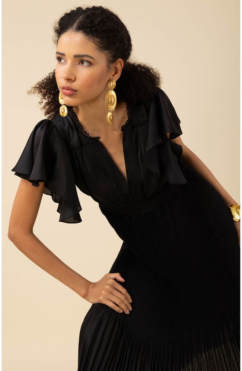 Hale Bob Della Solid Maxi Dress, Alternate, color,