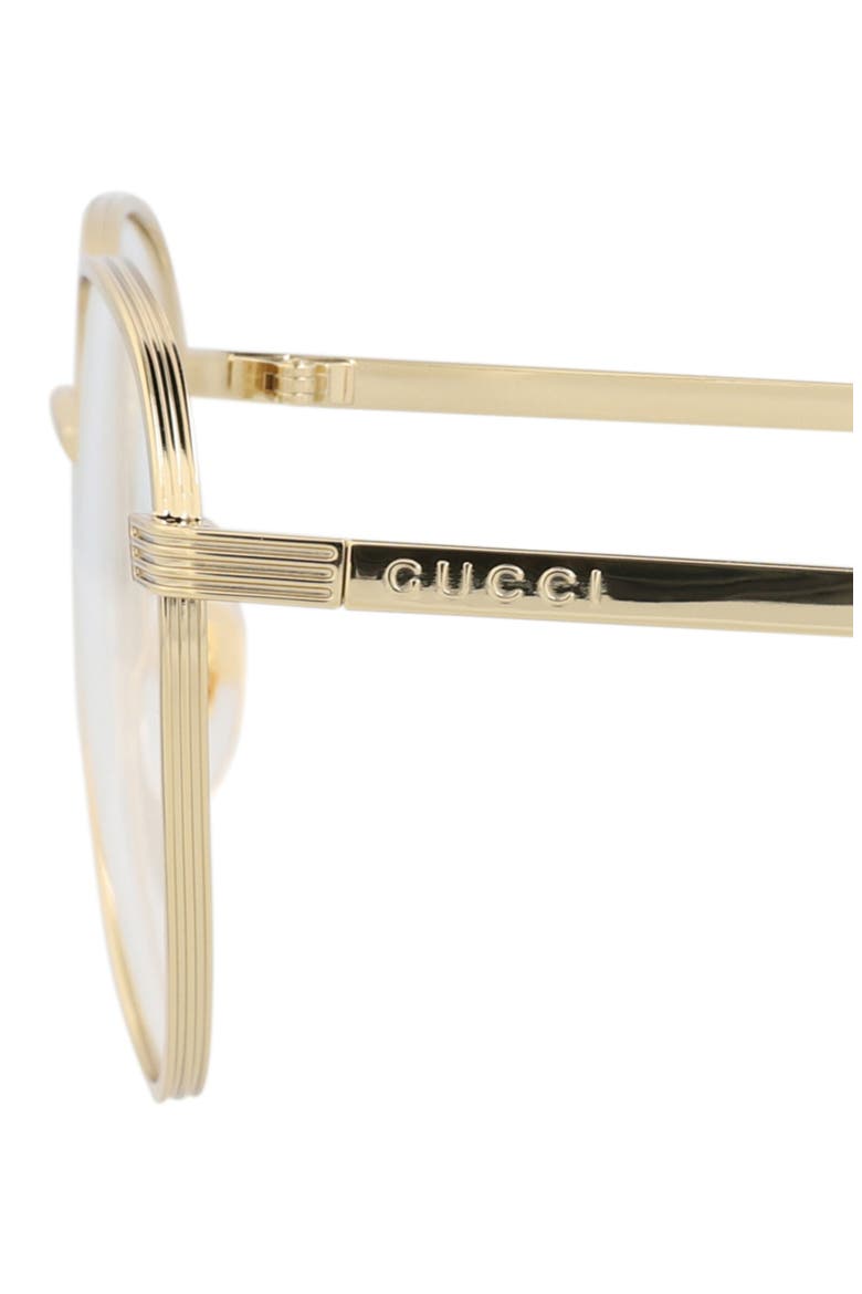 Round 54mm Optical Glasses, Alternate, color, GOLD GOLD TRANSPARENT