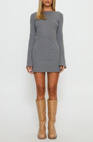 Princess Polly Bryanna Stripe Stretch Cotton Knit Minidress