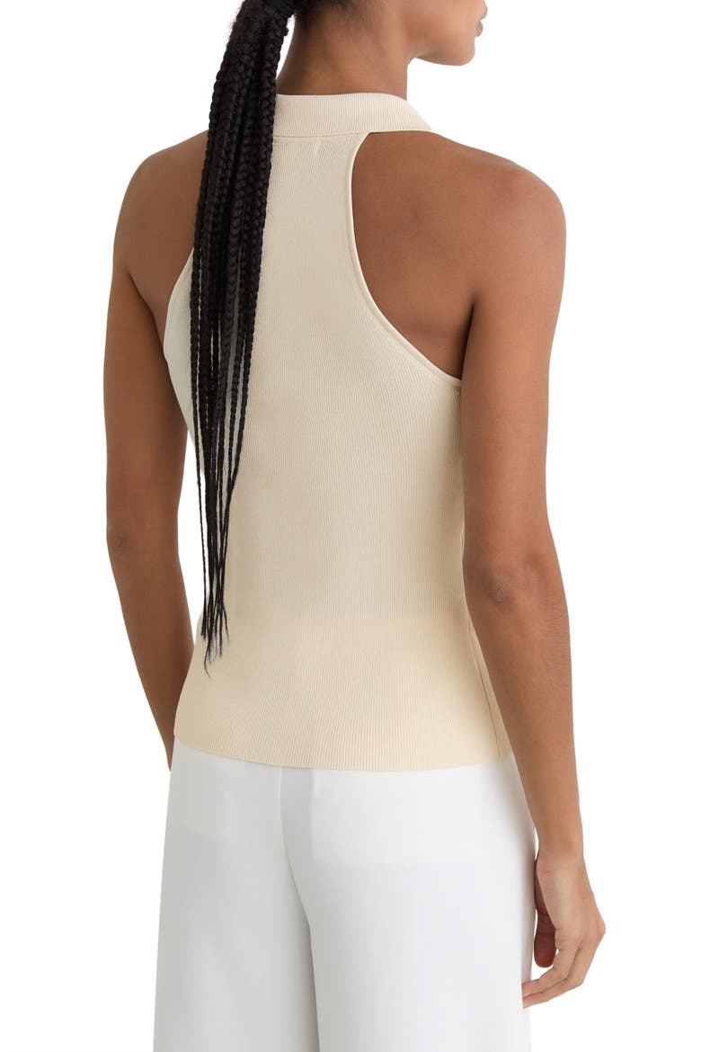 Vera Collared Rib Knit Racerback Tank, Alternate, color, IVORY
