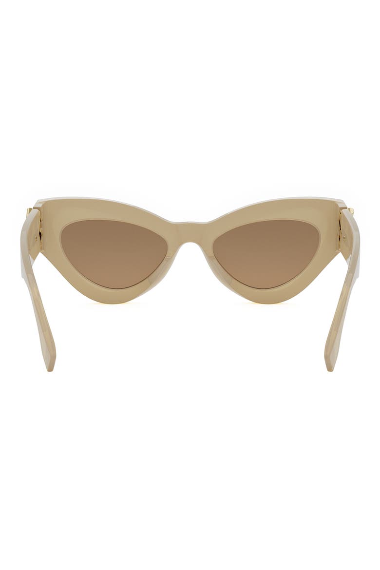FF Diamonds 52mm Cat Eye Sunglasses, Alternate, color, SHINY BEIGE / BROWN