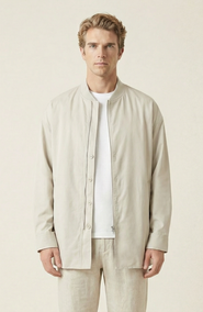 Modenaire Stand Collar Long Sleeve Jacket