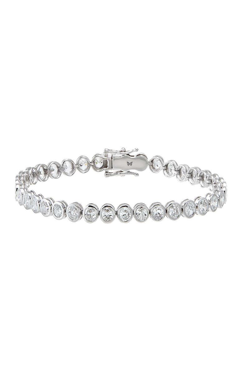 BY ADINA EDEN Lab Grown Diamond Oval Bezel Tennis Bracelet 14K, Main, color, 