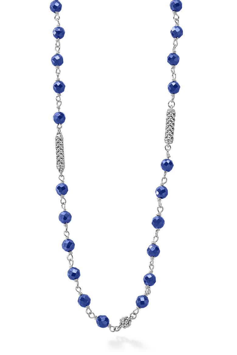 Caviar Icon Ultramarine Ceramic Bead Necklace, Main, color, MARINE