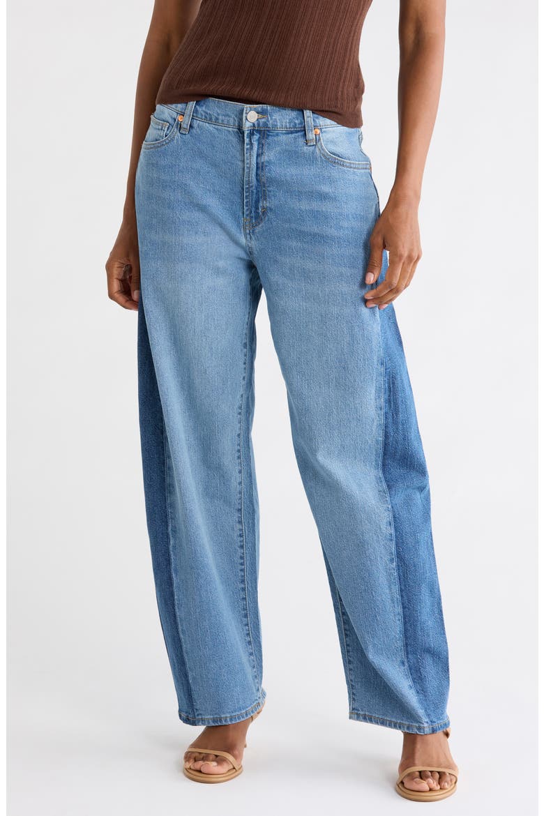 Ryland Colorblock Barrel Leg Jeans, Main, color, ADRIFT