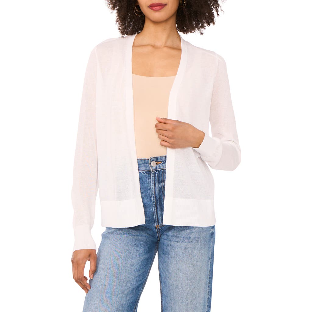 Vince Camuto Tissue Knit Cardigan In Bright White