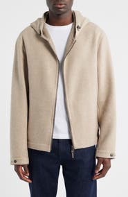 BOSS Cayro Virgin Wool & Cashmere Hooded Jacket