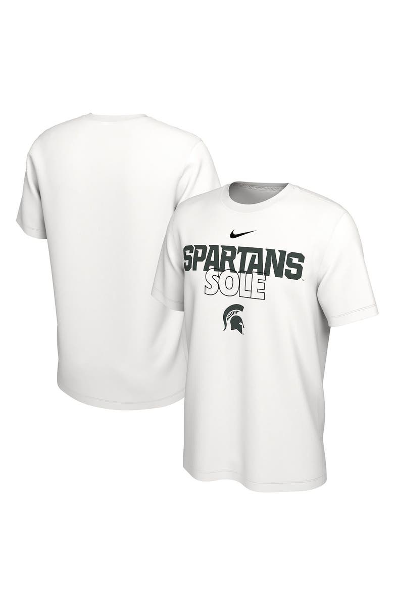 Nike White Michigan State Spartans 2023 On Court Bench T-Shirt, Main, color, 