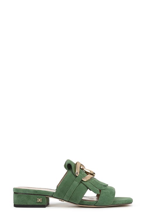 Sam Edelman Darby Slide Block Heel Sandal Thyme Green Suede