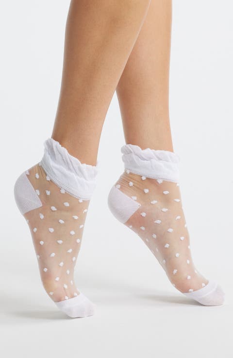 Pippa Ruffle Dot Quarter Socks