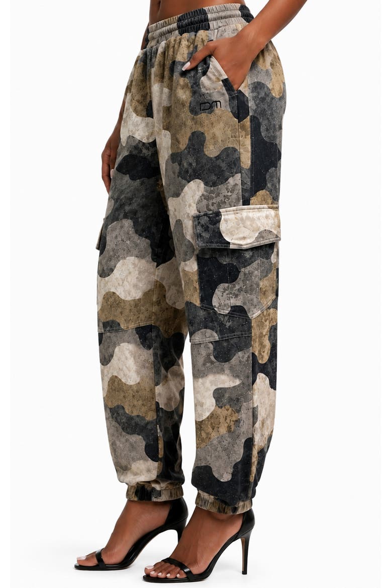 Camo Cargo Joggers, Alternate, color, BLACK