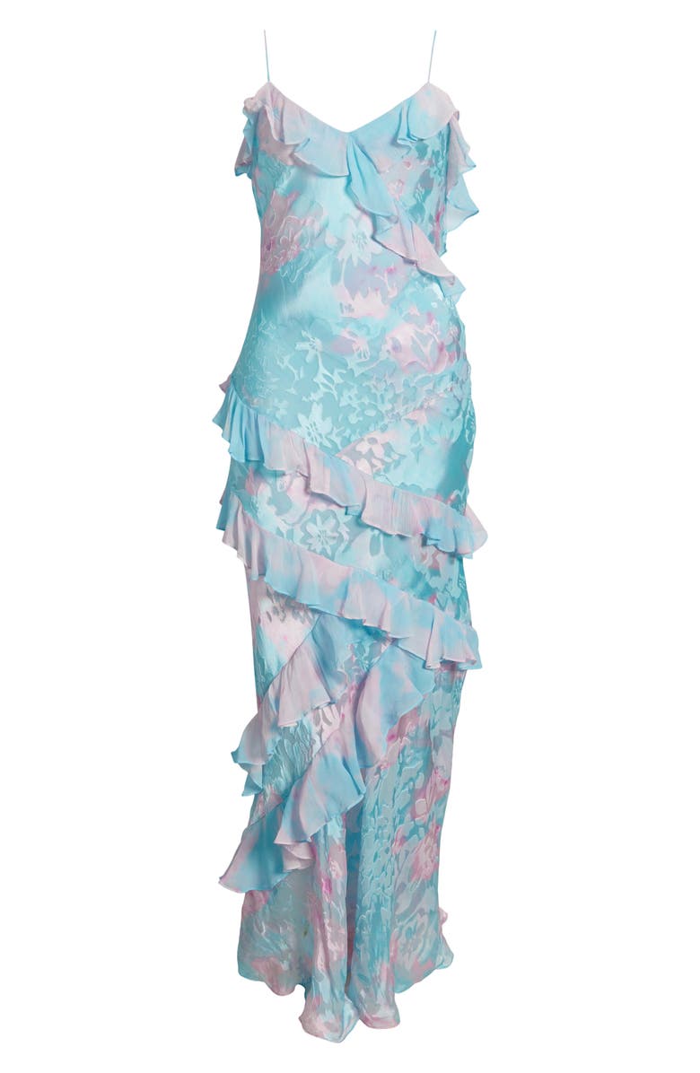 LoveShackFancy Rialto Ruffle Maxi Cocktail Dress, Alternate, color, 