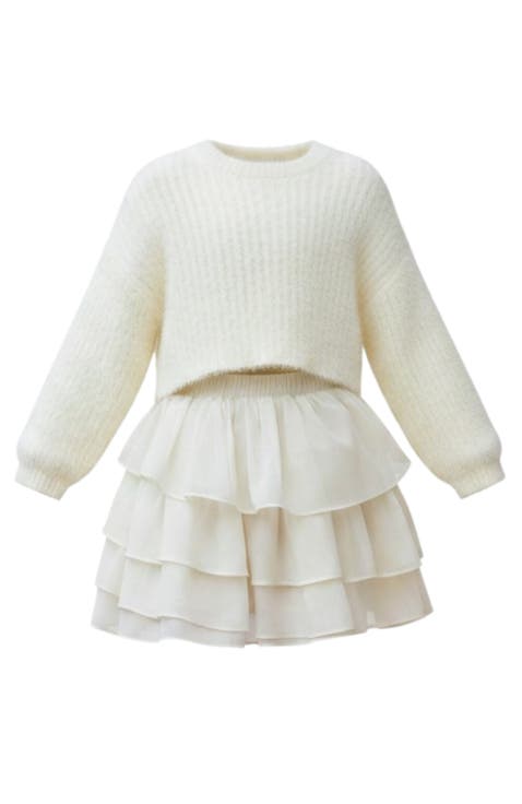 Dreams Cozy Sweater and Tiered Skirt Set