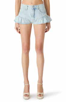 Maxine Ruffle Hem Denim Shorts