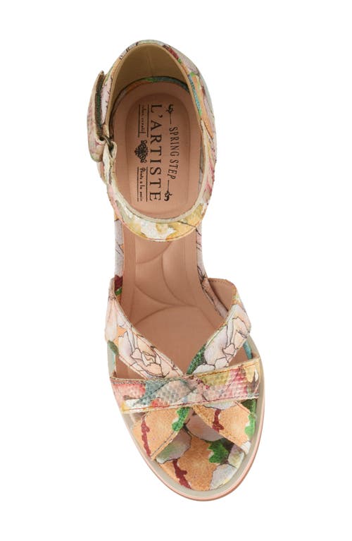 L'artiste By Spring Step Waltz Ankle Strap Sandal In Orange Multi