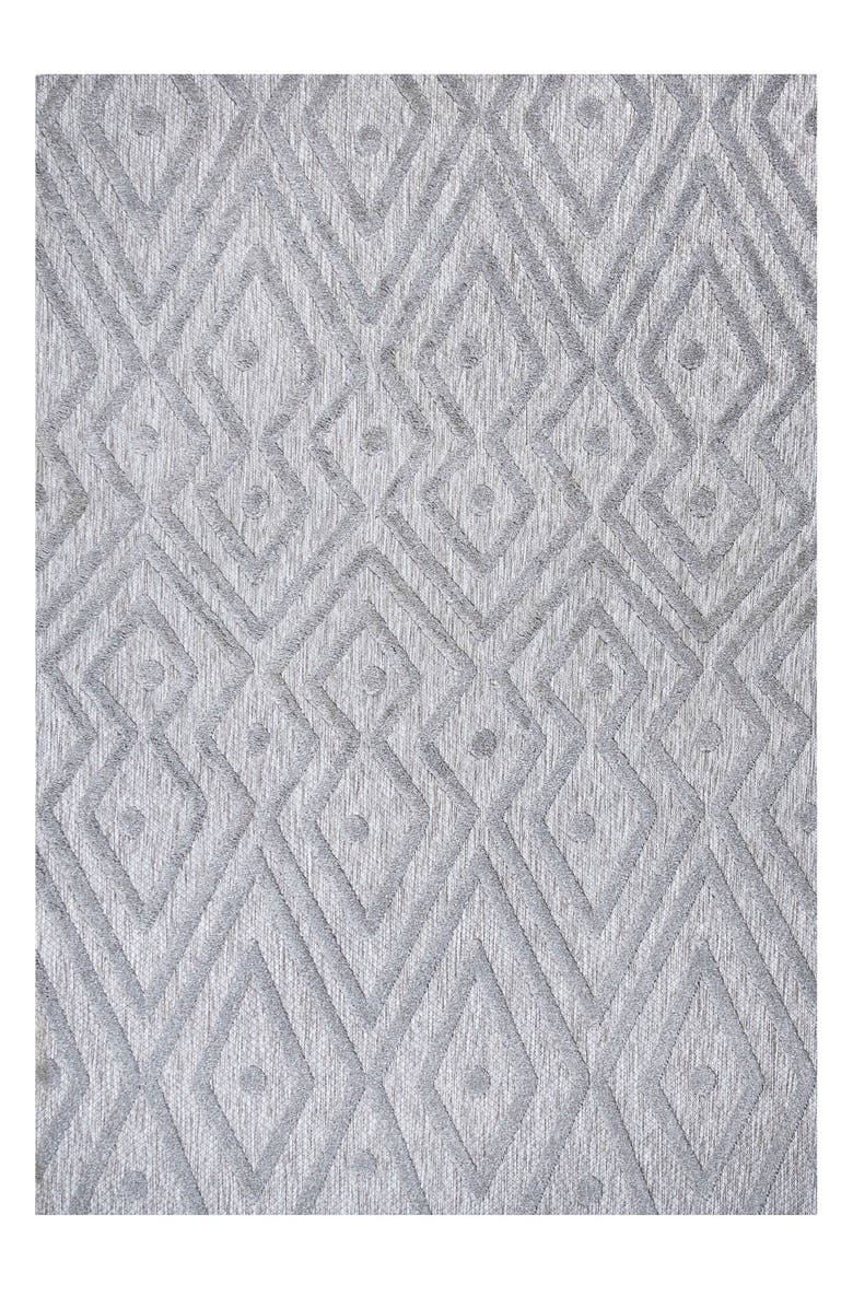 JONATHAN Y Balansat Moroccan Diamond Indoor/Outdoor Area Rug, Main, color, Light Gray